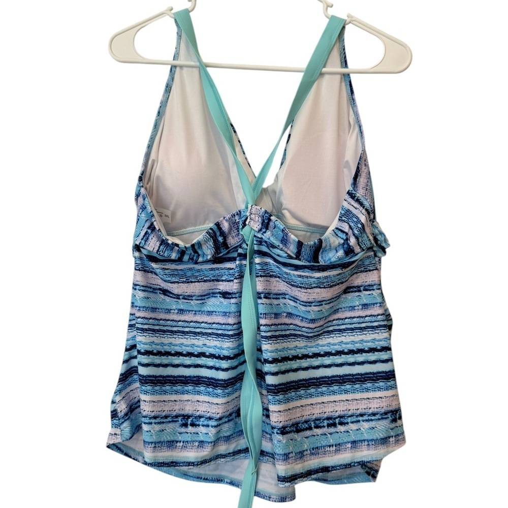 Swimsuits for All Two Piece Skirt
Swimsuit Aqua Navy White Striped 5XL - Picture 2 of 7